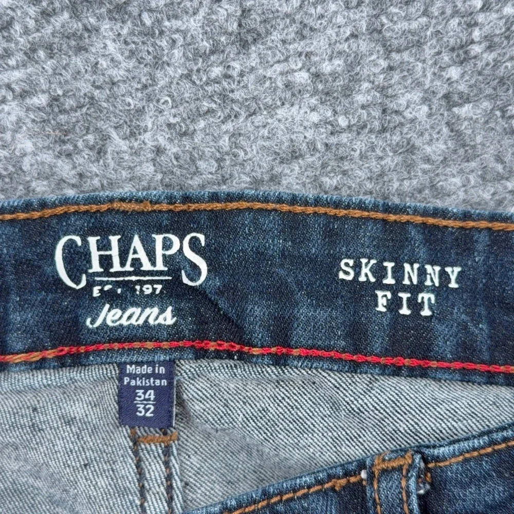 Chaps Skinny Fit Jeans Men Dark Wash Denim‎ Size 34x32